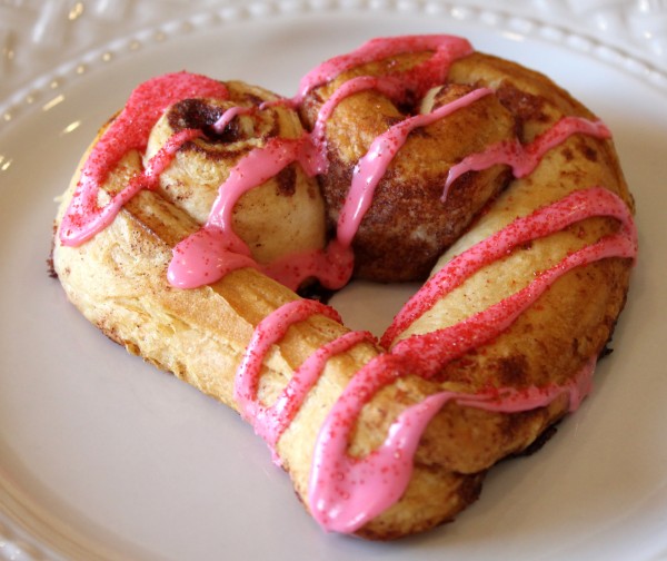 Sugar's Pink Hearts Cinnamon Crescent Rolls