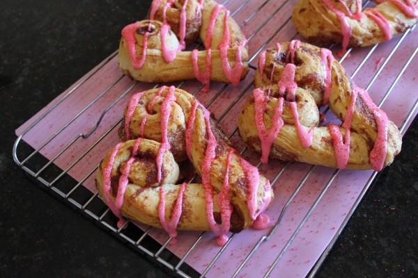 Sugar's Pink Hearts Cinnamon Crescent Rolls