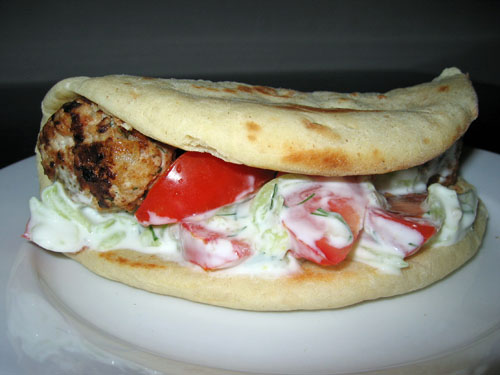 Greek Chicken Pitas with Tzatziki Sauce Recipe