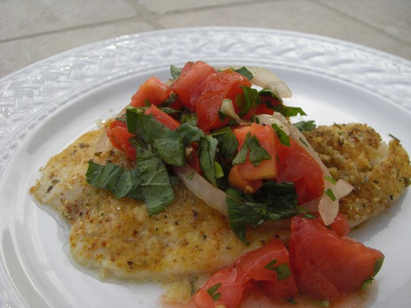 Oven Baked Tilapia with Summer Tomato Salad