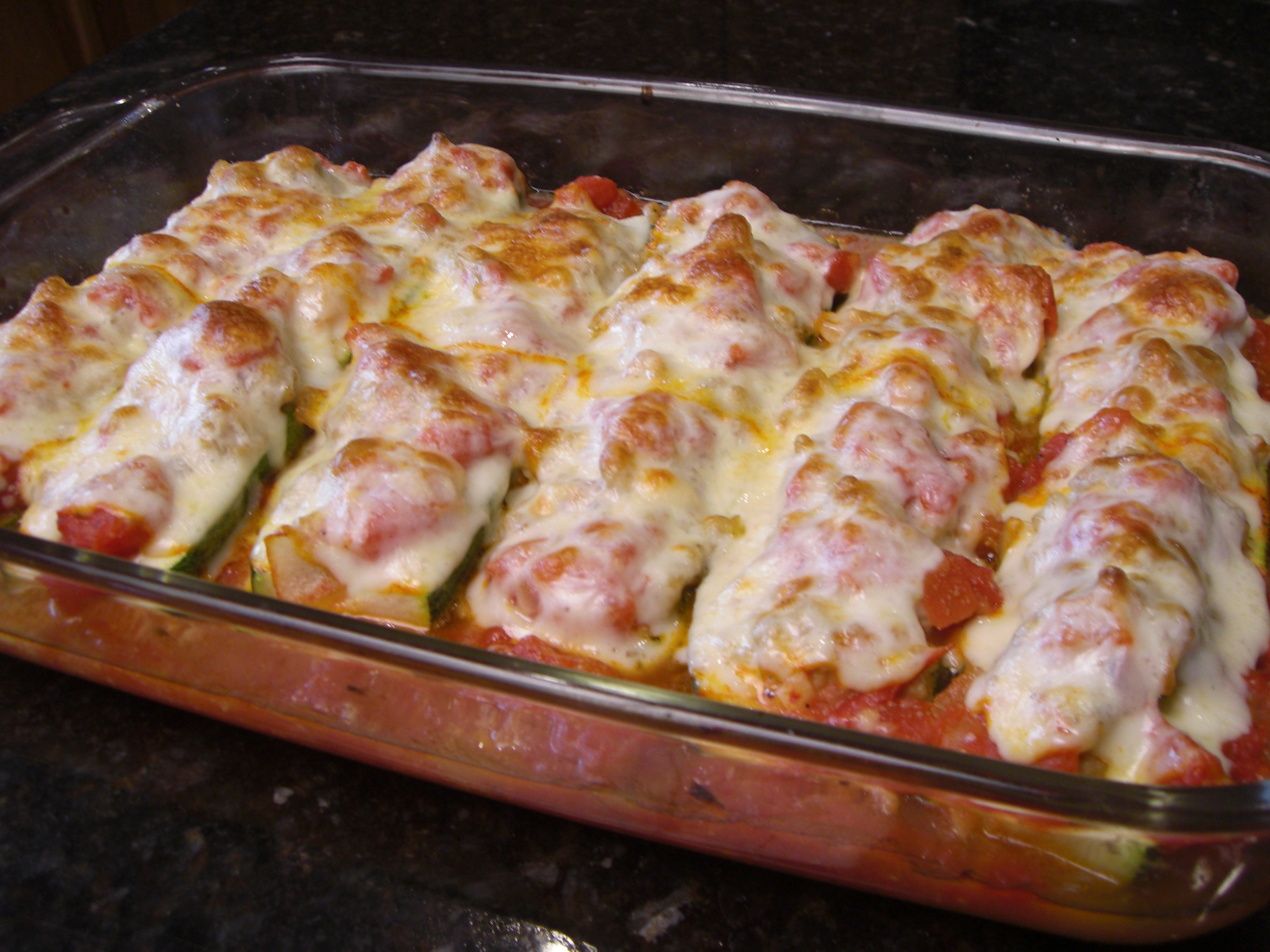 Mediterranean Baked Stuffed Zucchini Squash