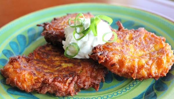 Sweet Potato Latkes With Apples and Onions