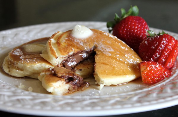 Chocolate Nutella Stuffed Pancakes