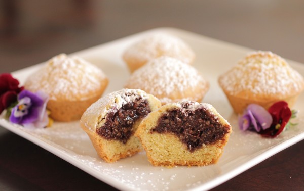 Italian Bocconotti Cookies with Chocolate, Jam and Nut filling